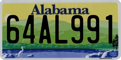 AL license plate 64AL991