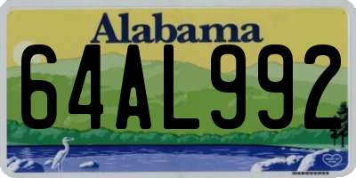 AL license plate 64AL992