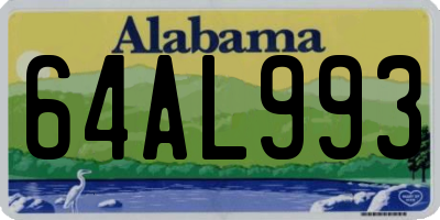 AL license plate 64AL993
