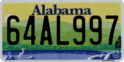 AL license plate 64AL997