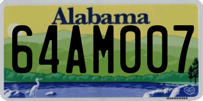 AL license plate 64AM007