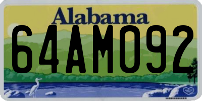 AL license plate 64AM092
