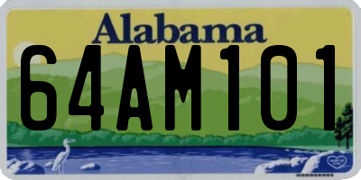 AL license plate 64AM101