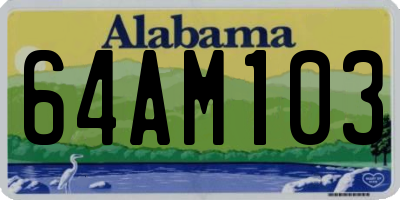 AL license plate 64AM103