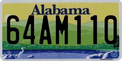 AL license plate 64AM110