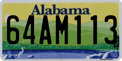 AL license plate 64AM113