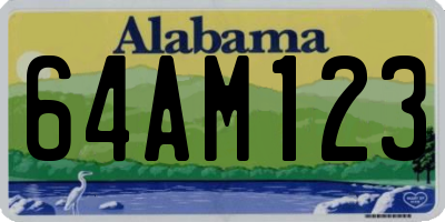 AL license plate 64AM123