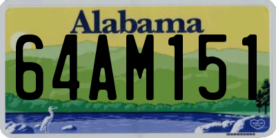 AL license plate 64AM151