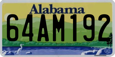 AL license plate 64AM192