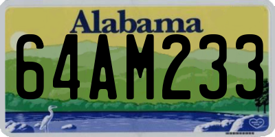 AL license plate 64AM233