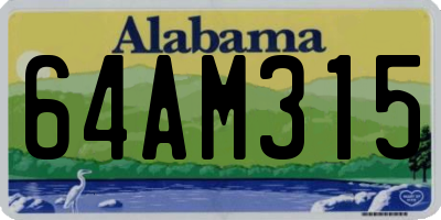 AL license plate 64AM315