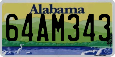 AL license plate 64AM343