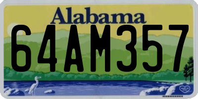 AL license plate 64AM357