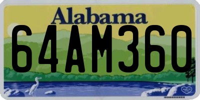 AL license plate 64AM360