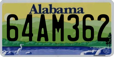 AL license plate 64AM362
