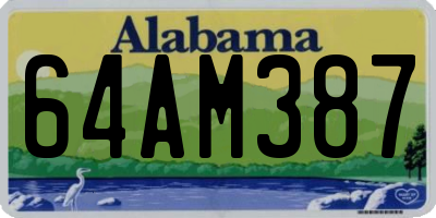 AL license plate 64AM387