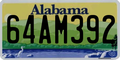 AL license plate 64AM392