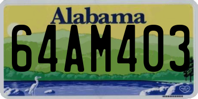 AL license plate 64AM403