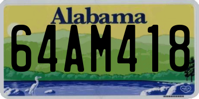 AL license plate 64AM418