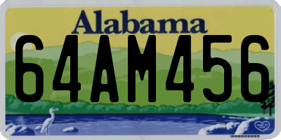 AL license plate 64AM456