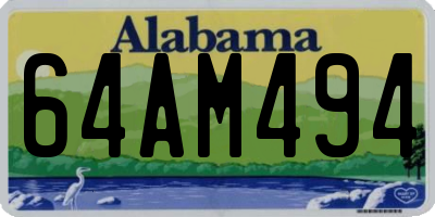 AL license plate 64AM494