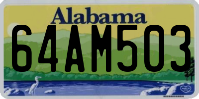 AL license plate 64AM503