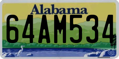 AL license plate 64AM534