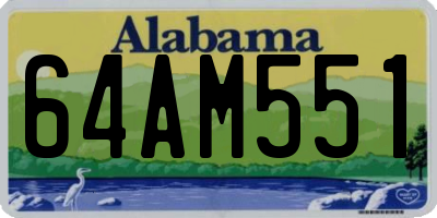 AL license plate 64AM551