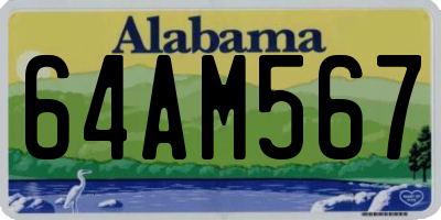 AL license plate 64AM567