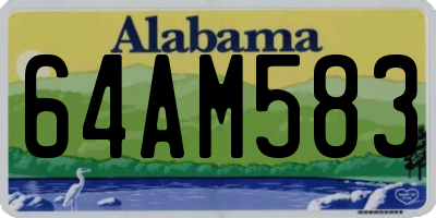 AL license plate 64AM583