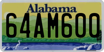 AL license plate 64AM600