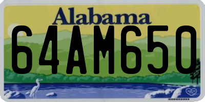 AL license plate 64AM650