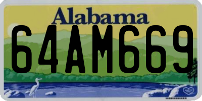 AL license plate 64AM669