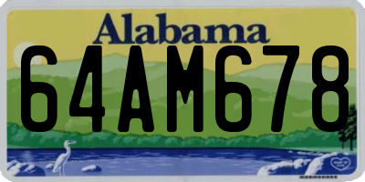 AL license plate 64AM678