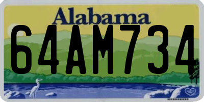 AL license plate 64AM734