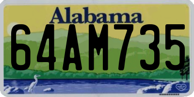 AL license plate 64AM735