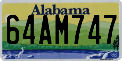 AL license plate 64AM747