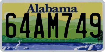 AL license plate 64AM749