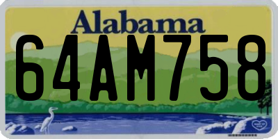 AL license plate 64AM758