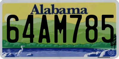 AL license plate 64AM785