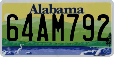 AL license plate 64AM792