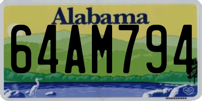 AL license plate 64AM794
