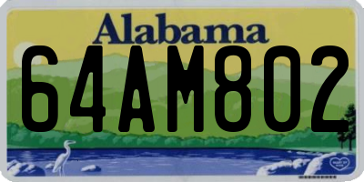 AL license plate 64AM802