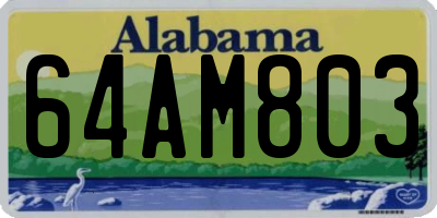 AL license plate 64AM803