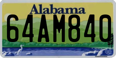 AL license plate 64AM840