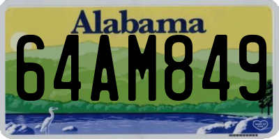 AL license plate 64AM849