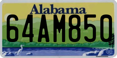 AL license plate 64AM850