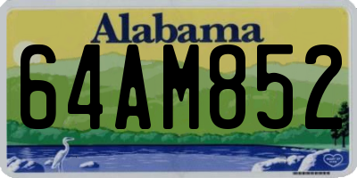 AL license plate 64AM852