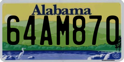AL license plate 64AM870