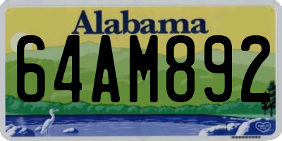 AL license plate 64AM892
